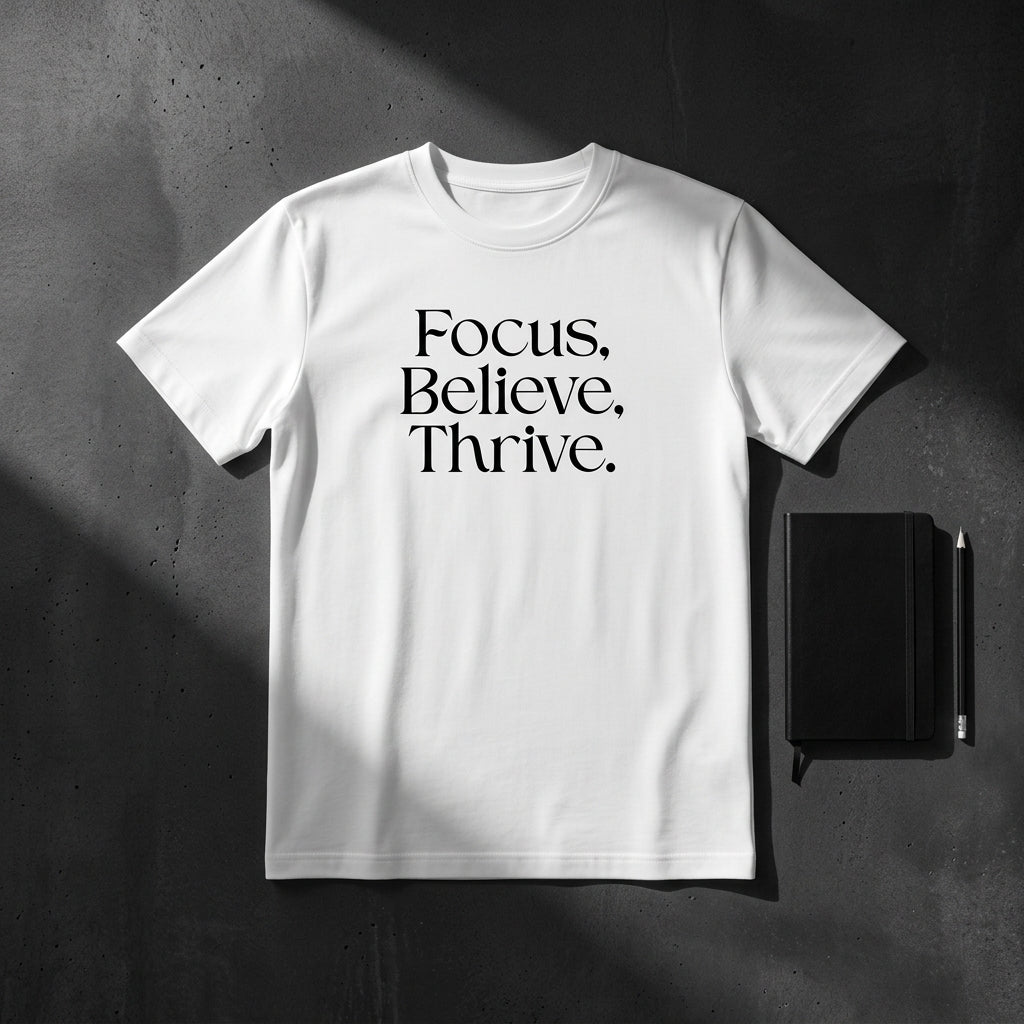 Focus Believe Thrive Inspirational T-Shirt