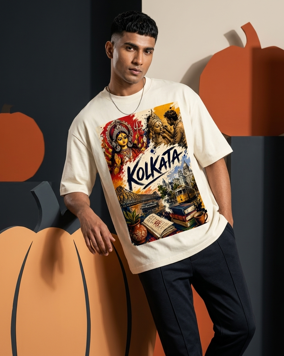 Kolkata Heritage Graphic Oversized T-Shirt