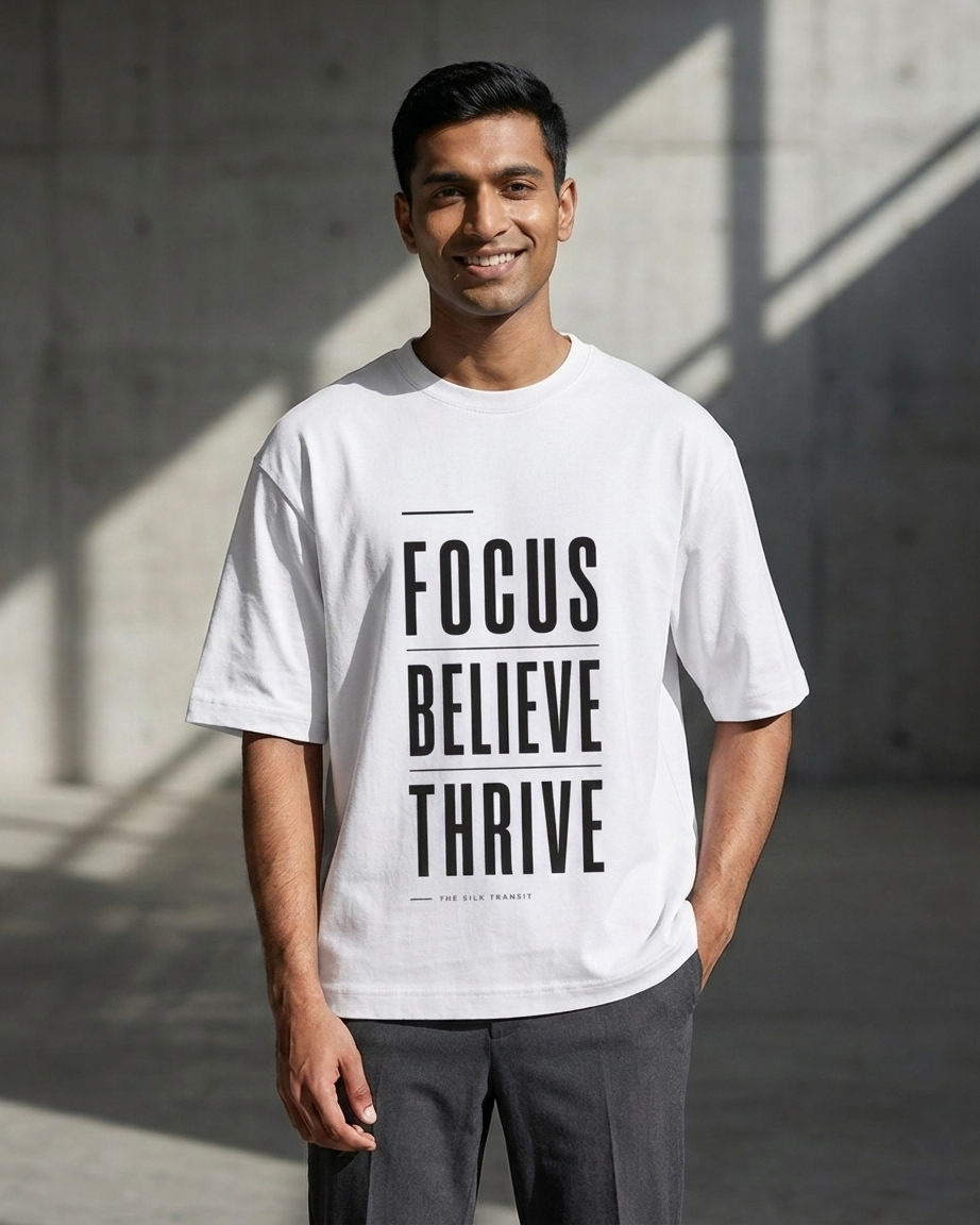 Focus. Believe. Thrive. | Premium Oversized T-Shirt