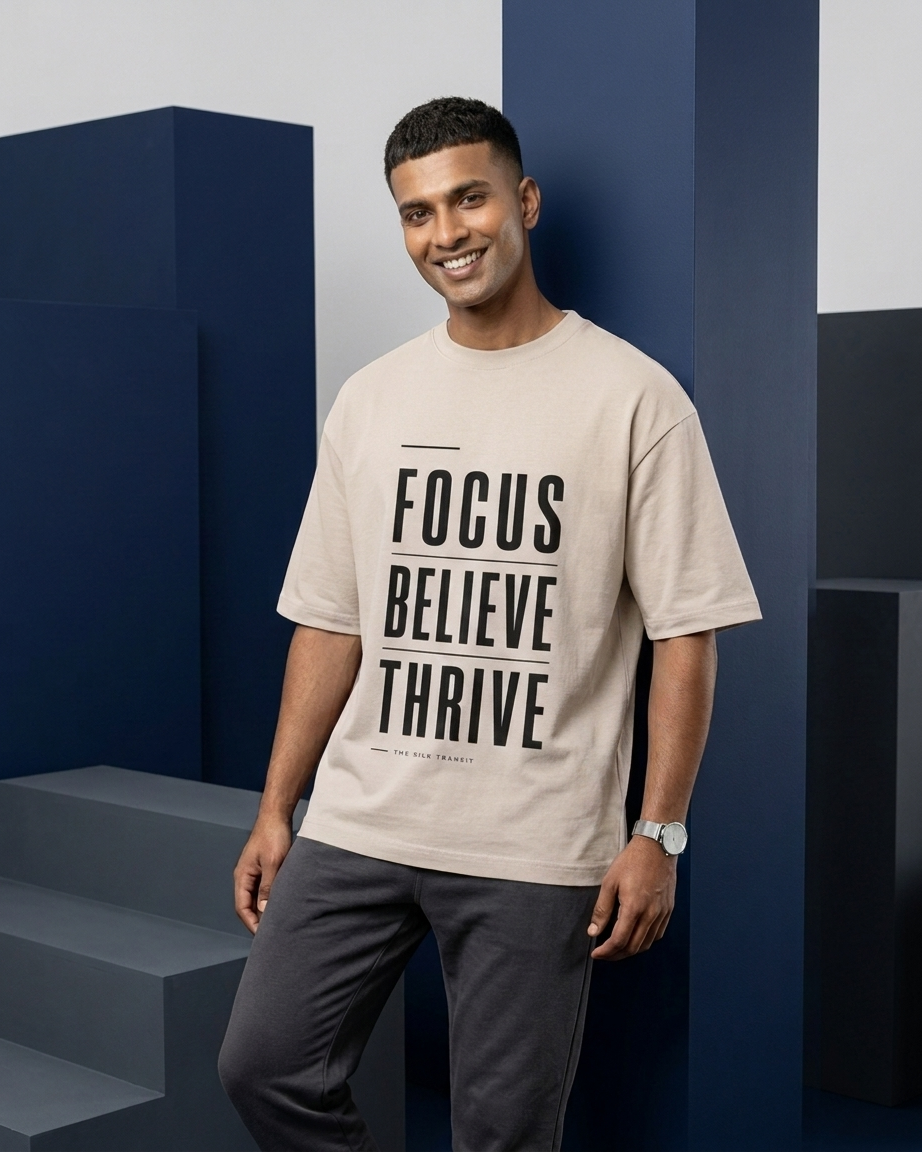 Focus. Believe. Thrive. | Premium Oversized T-Shirt